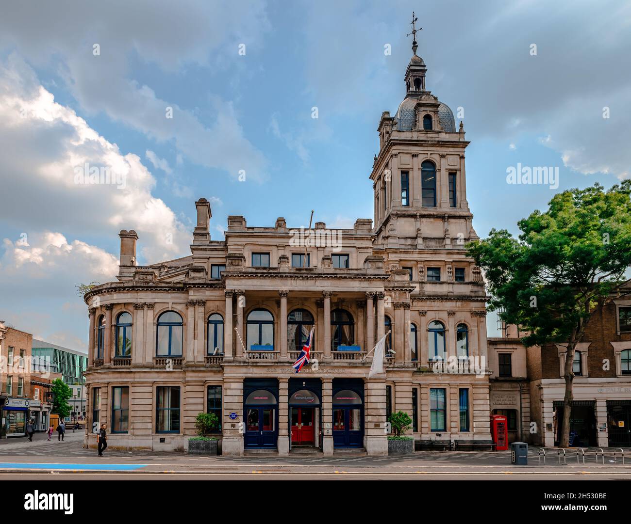 The Stratford Town Hall aka the West Ham Old Town Hall, in Stratford Broadway, Stratford, Newham, Greater London. Grade II listed , Italianate style. Stock Photo