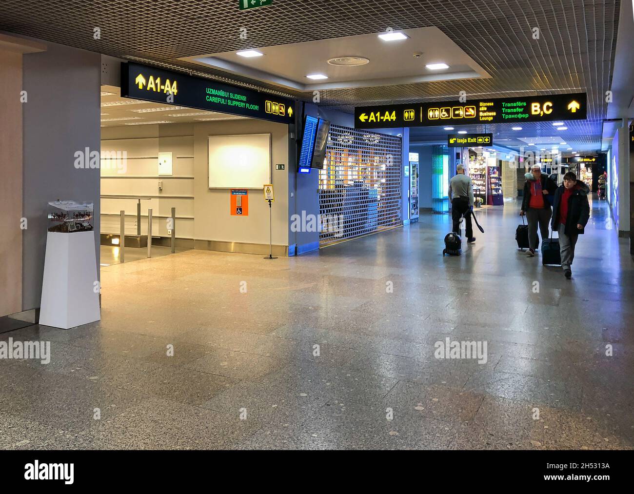 Riga, Latvia - October 28, 2018: Interiors of the Riga International Airport, Latvia Stock Photo