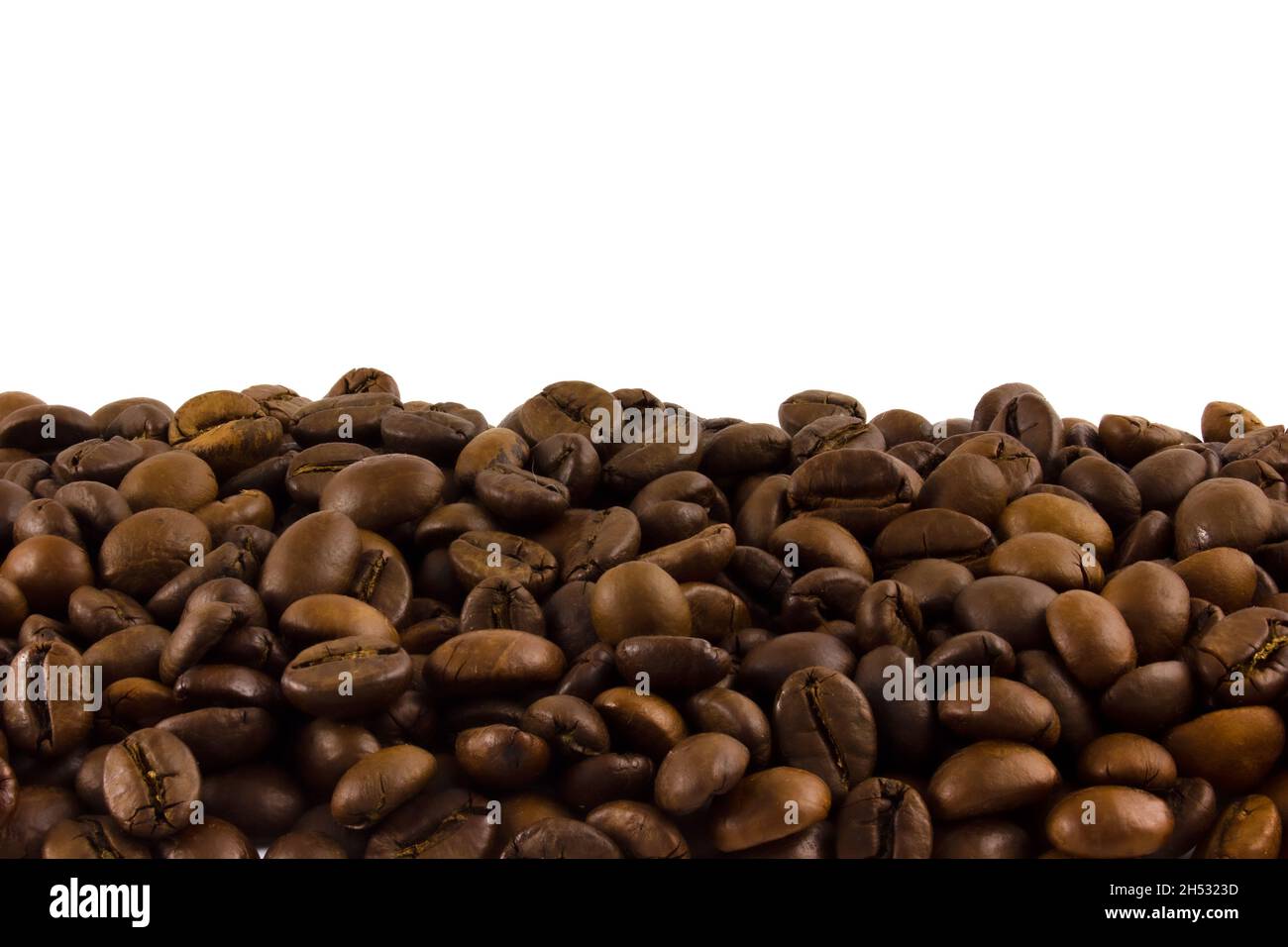 Roasted coffee beans with white space for copy space Stock Photo - Alamy