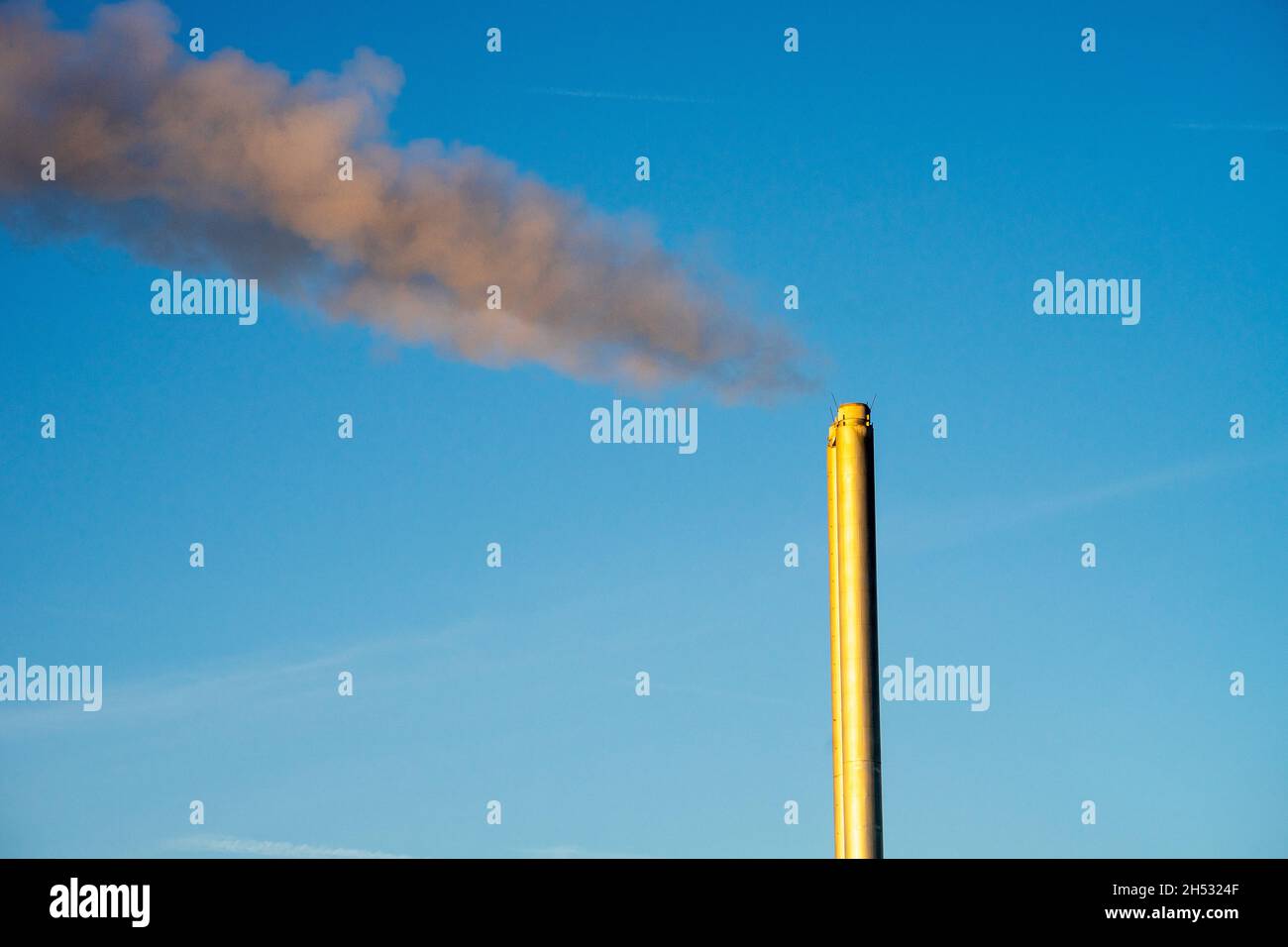 Smoke from industrial stack Stock Photo