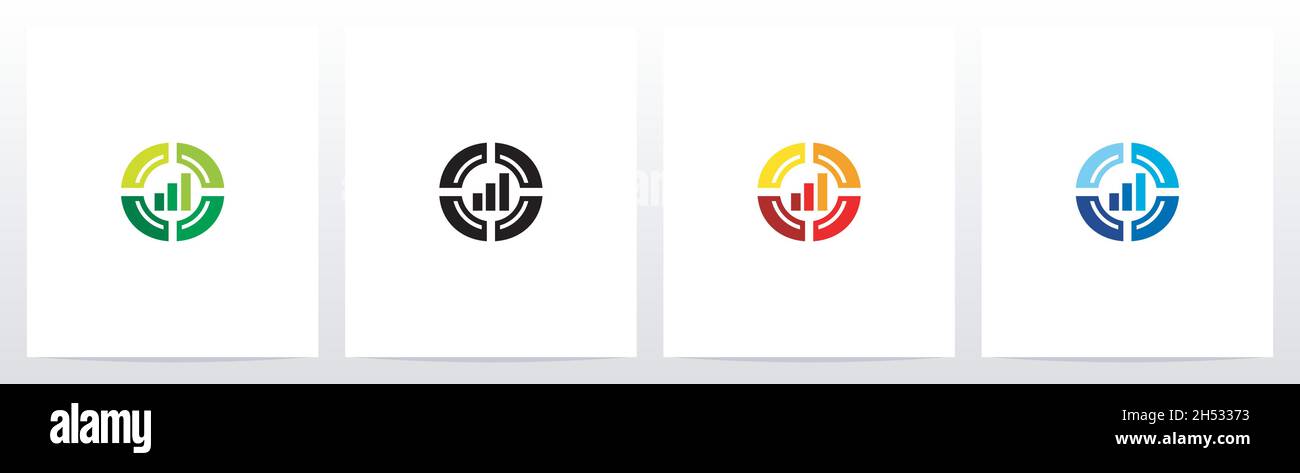 Bar Chart And Crosshair On Letter Logo Design O Stock Vector Image ...