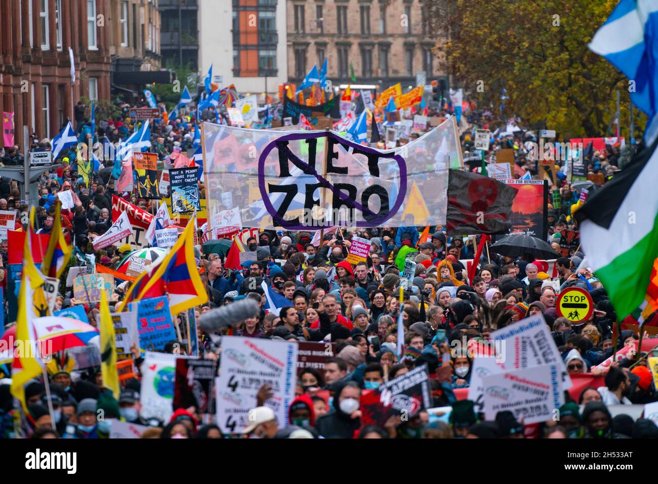 Glasgow, Scotland, UK. 6th November 2021. Climate Change Justice march taking place in central Glasgow. . Pic;  Iain Masterton/Alamy Live News. Stock Photo
