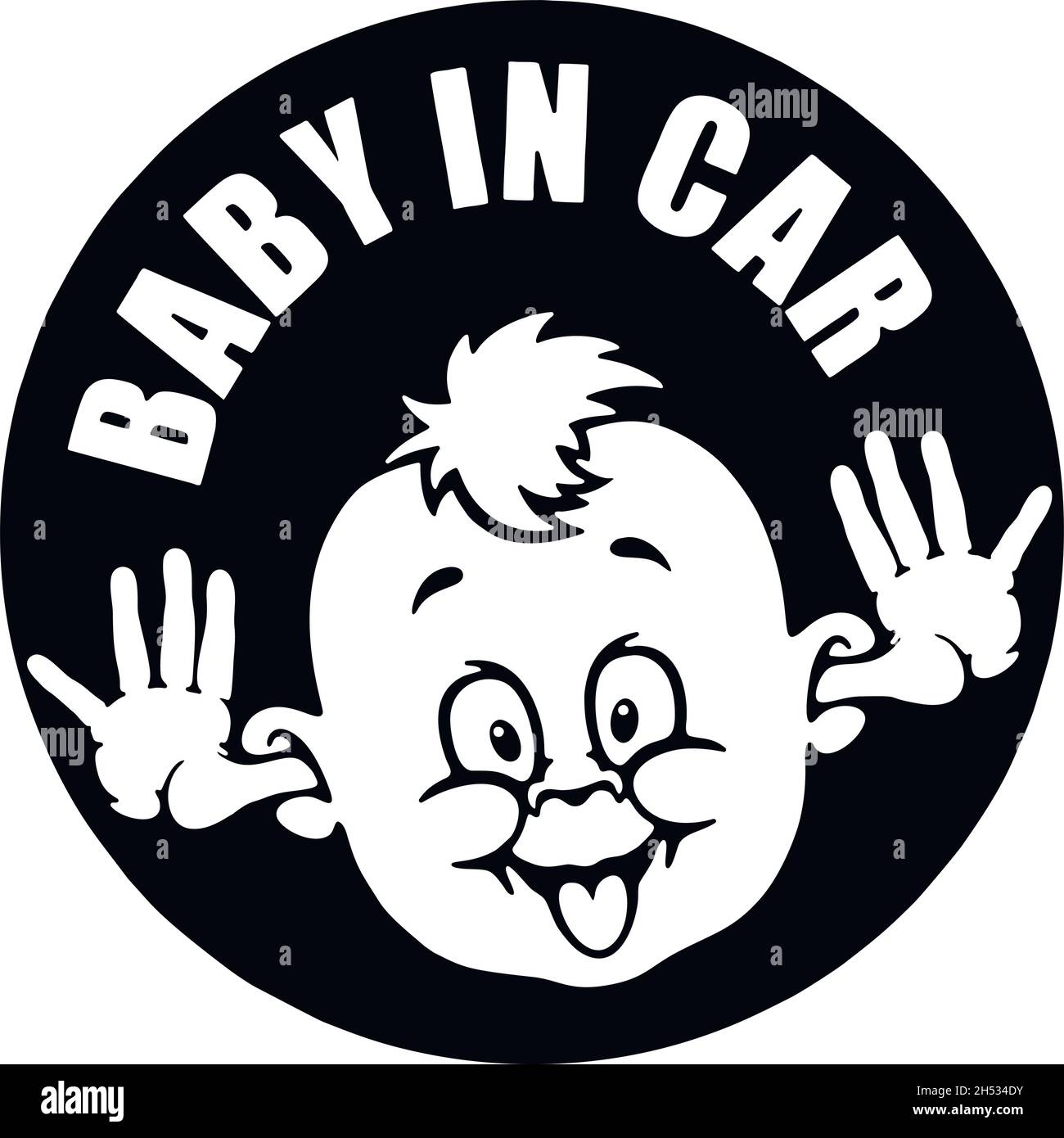 Baby on board car rear window sticker silhouette Vector Image