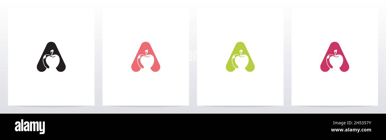 Apple On Letter Logo Design A Stock Vector