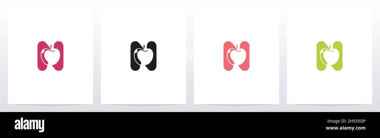 Apple On Letter Logo Design N Stock Vector