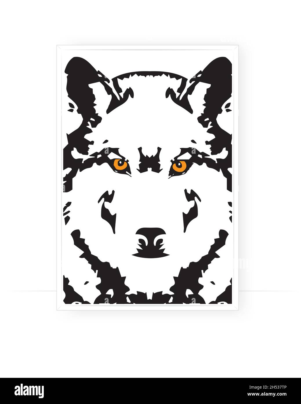Wolf portrait illustration, vector. Wolf portrait poster design. Wolf