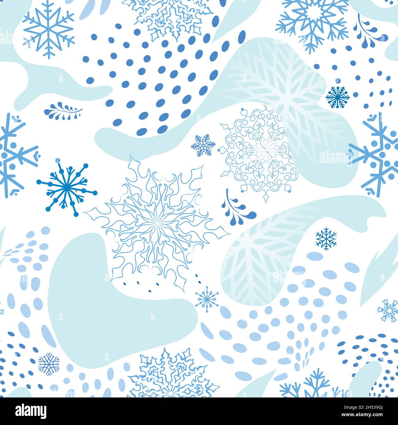 Decorative Winter Floral Seamless Pattern, Vectors
