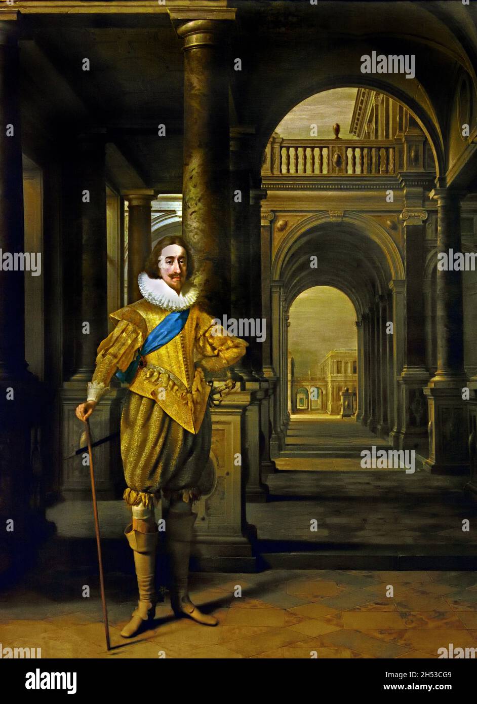 King Charles I Stuart  1600-1649 , 1626, King of England, Scotland, Ireland and France. Painting by Daniel Mytens  (Dutch, Delft ca. 1590–1647/48 The Hague) and Heinrich Steenwyck.    Dutch, The Netherlands Stock Photo