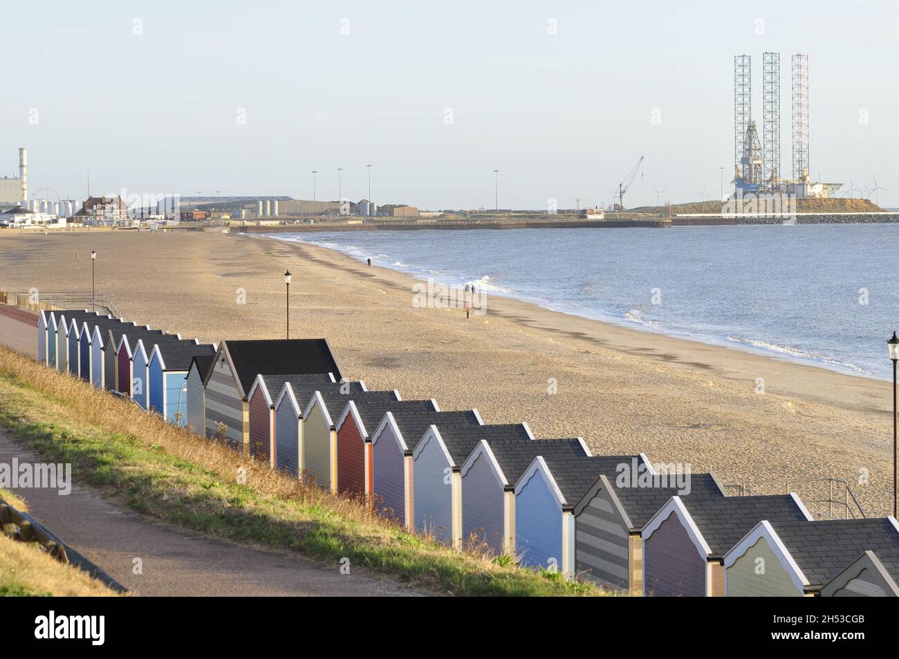Gorleston beach, looking towards Great Yarmouth, Norfolk, England, UK Stock Photo Alamy