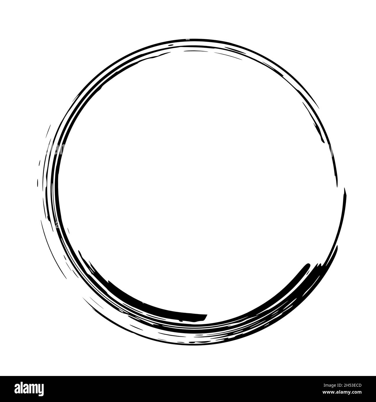 Round grunge frame. Circle black border Stock Vector Image & Art Alamy
