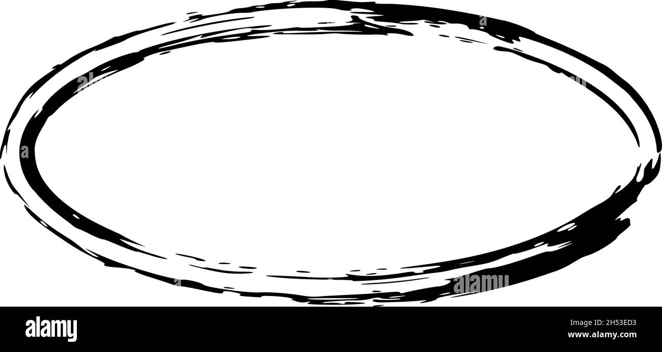 Oval grunge frame. Circle black border Stock Vector Image & Art Alamy