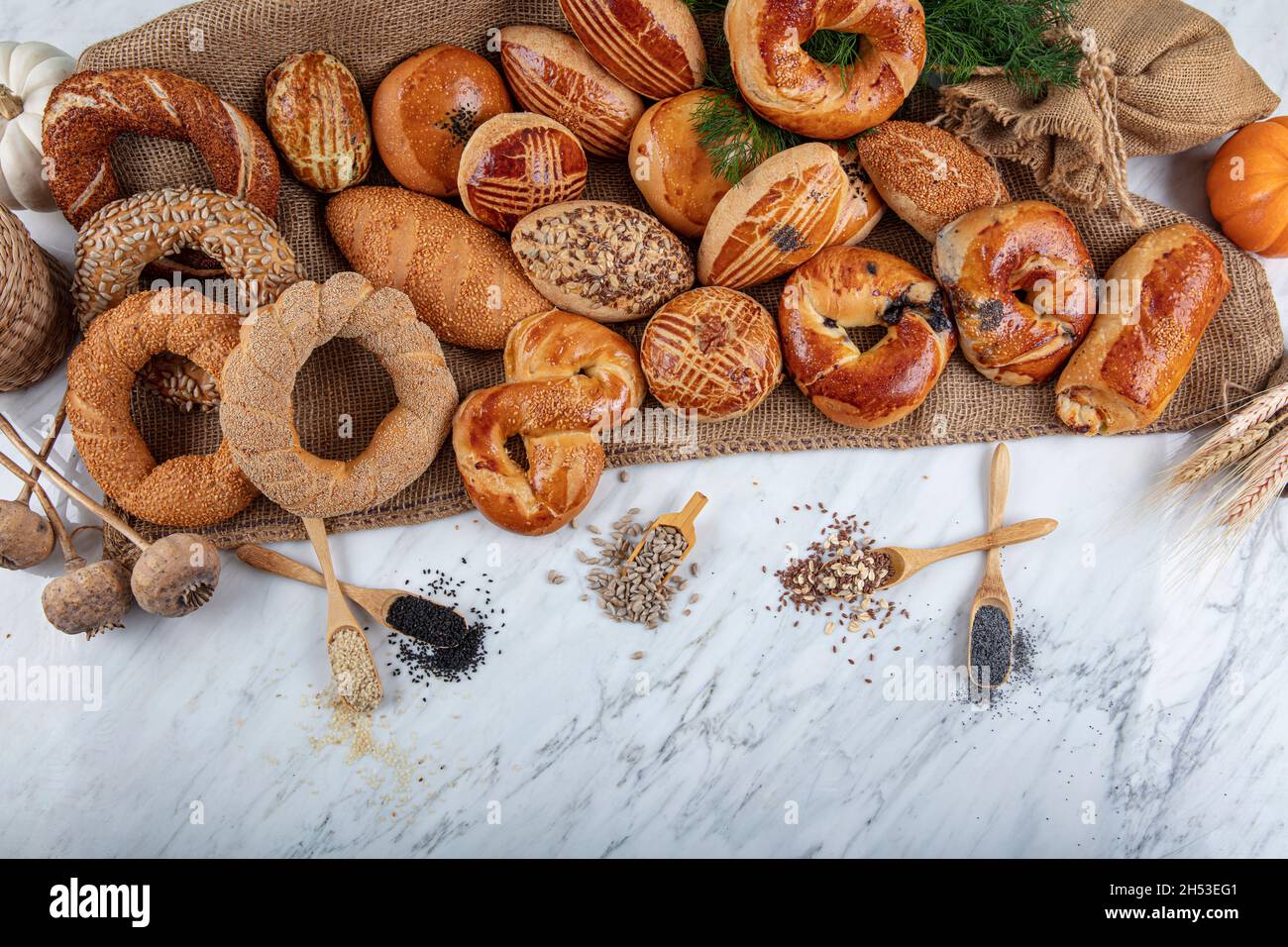 Turkish bakery, pastry products. Assorted Turkish pastry products