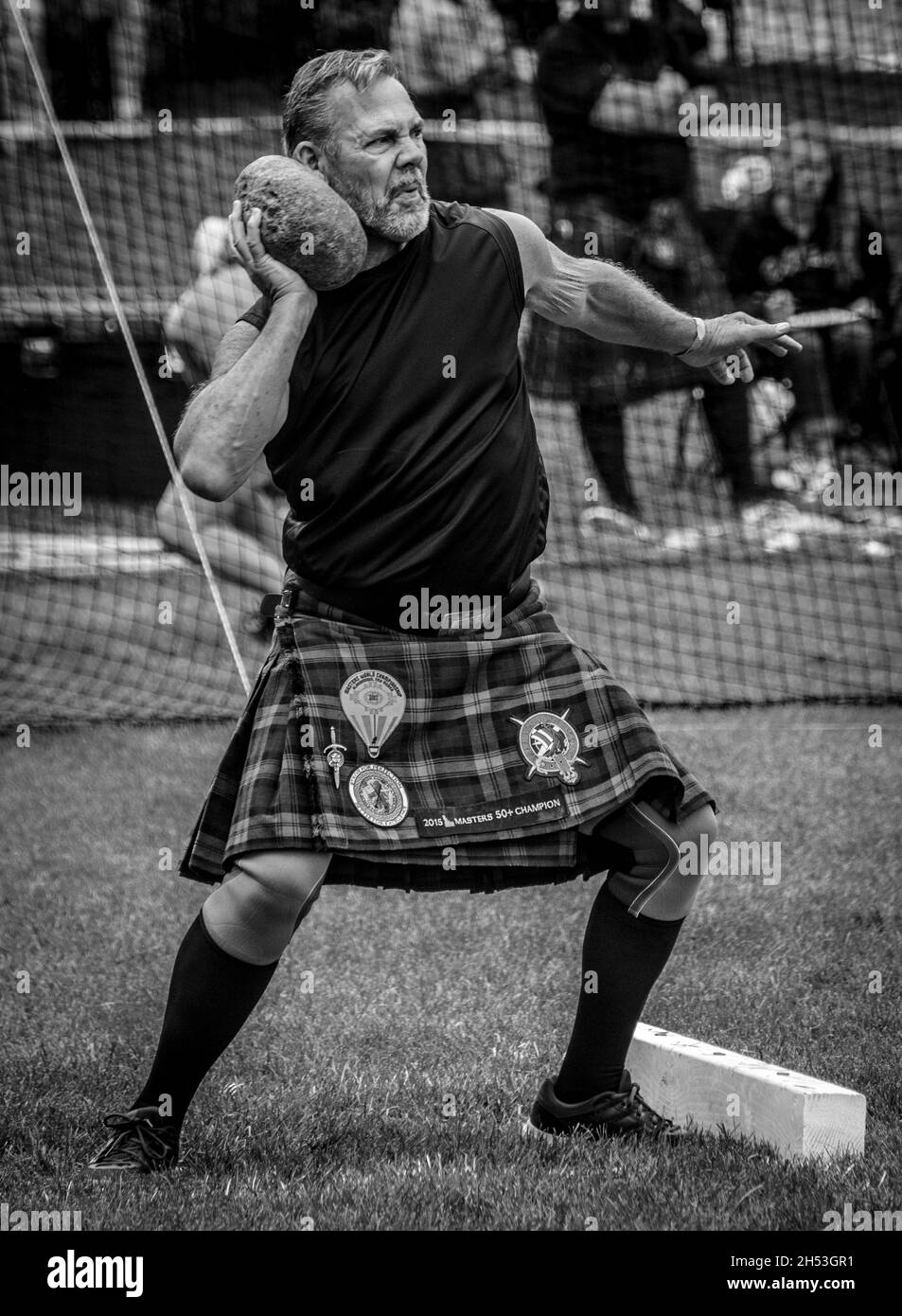 Stone Put - 2016 Utah Scottish Festival and Highland Games Stock Photo