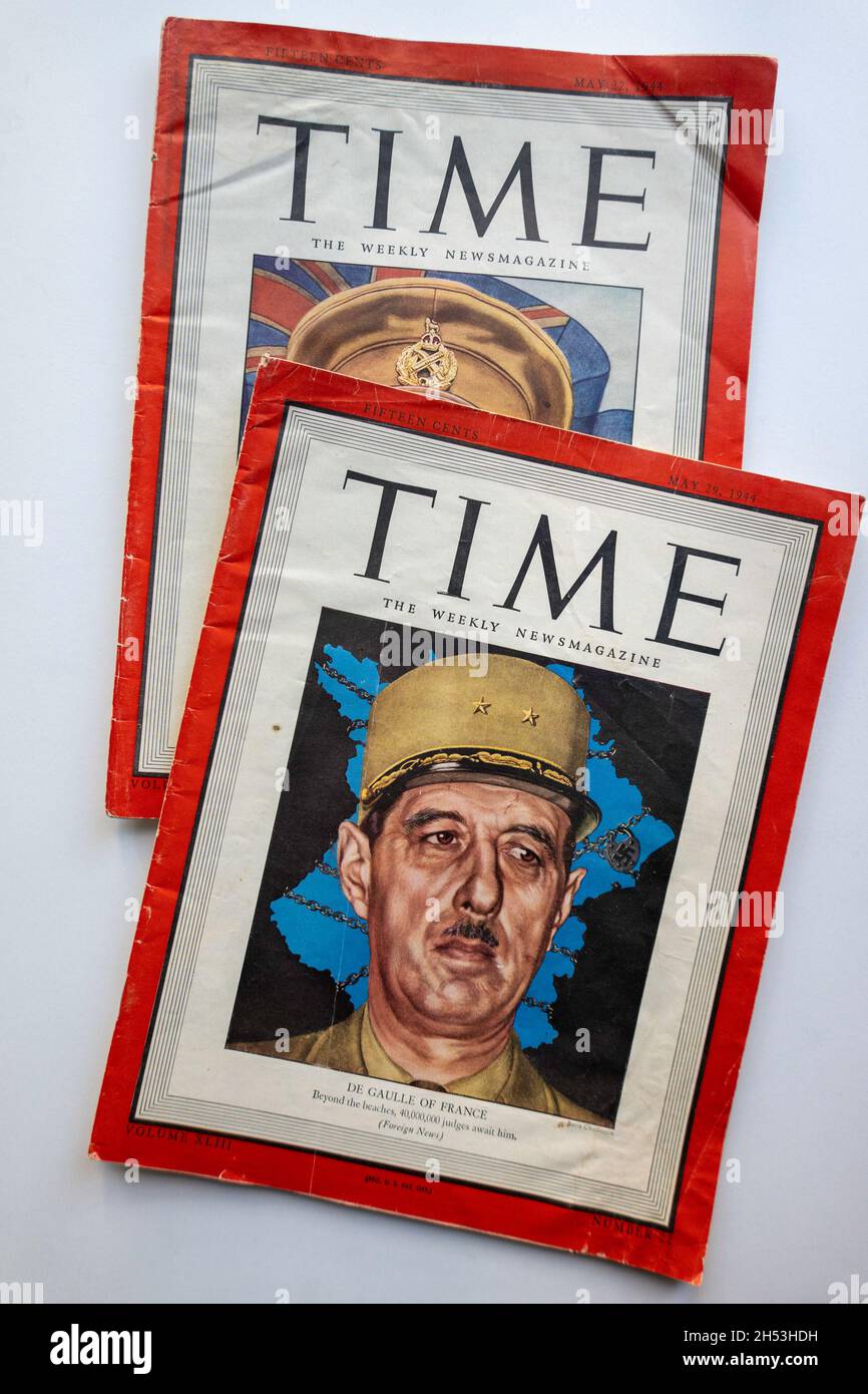 1944 Time Magazine Issues, USA Stock Photo