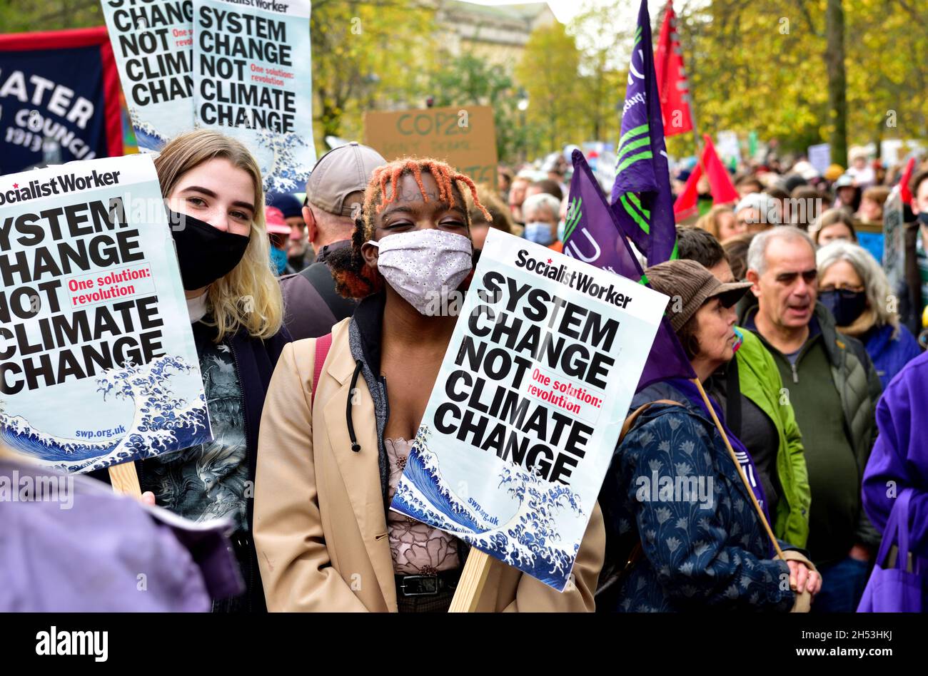 Climate Change and anti-capitalist protest in Bristol, 6 September 2021, UK Stock Photo