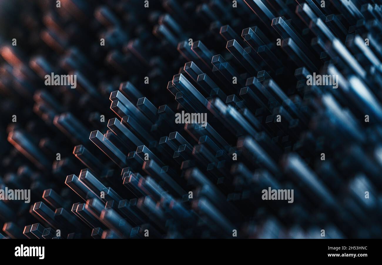 Cubes and materials, materials science and technology, 3d rendering