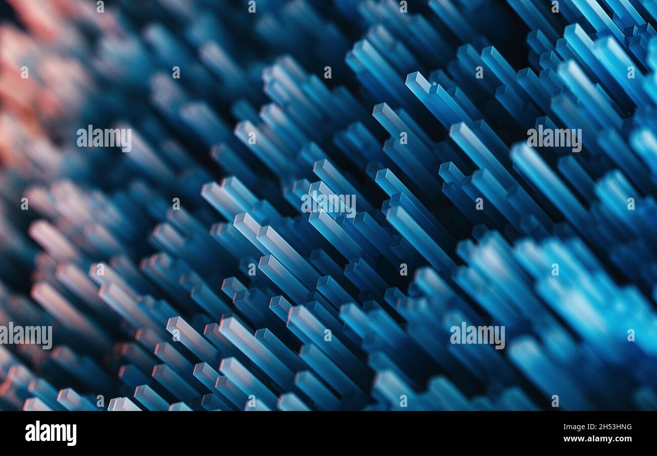 Cubes and materials, materials science and technology, 3d rendering