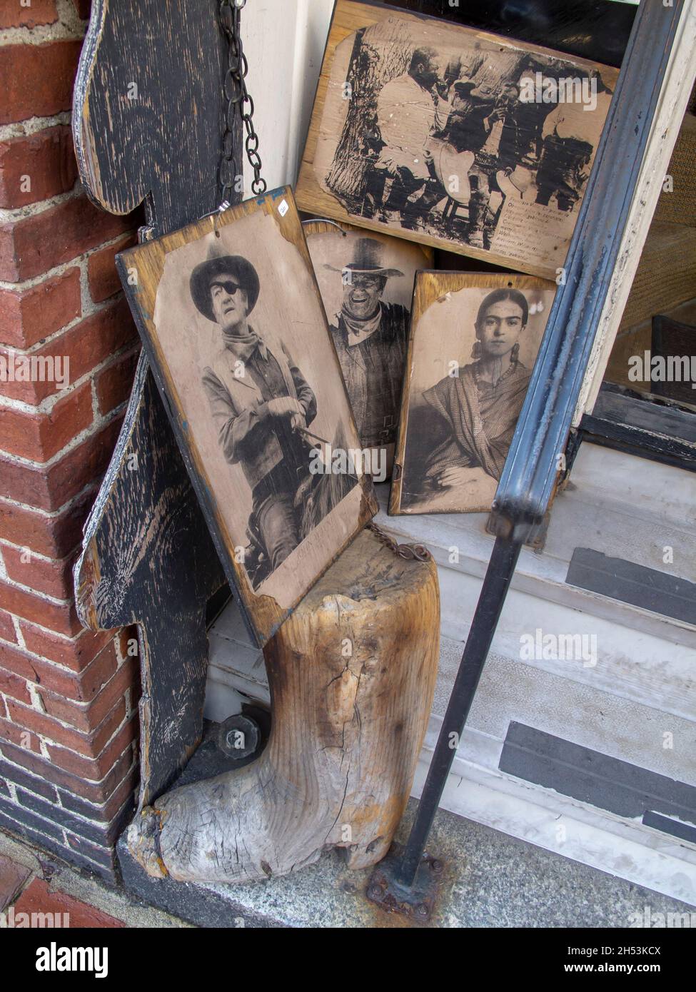 Souvenir artworks on sale on Charles Street in Boston Stock Photo