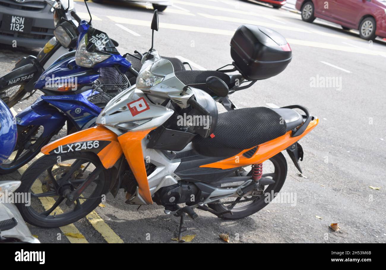 Motorbike parked in Malaysia, Johor Bahru Stock Photo Alamy