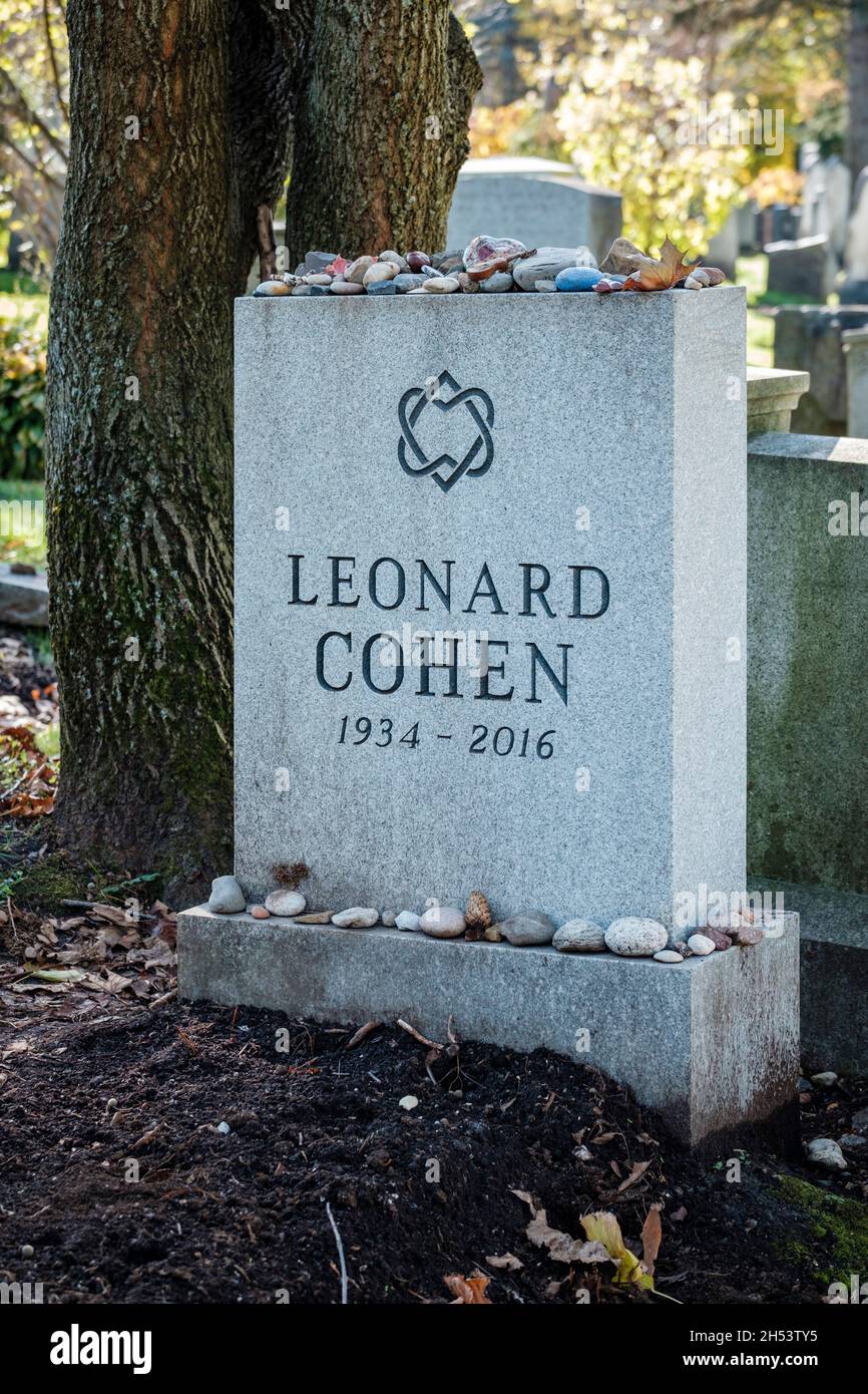 Canadian singersongwriter Leonard Cohen tombstone, Congregation Shaar Hashomayim Cemetery, Mont Canadian singersongwriter Leonard Cohen tombstone, Congregation Shaar Hashomayim Cemetery, Mont