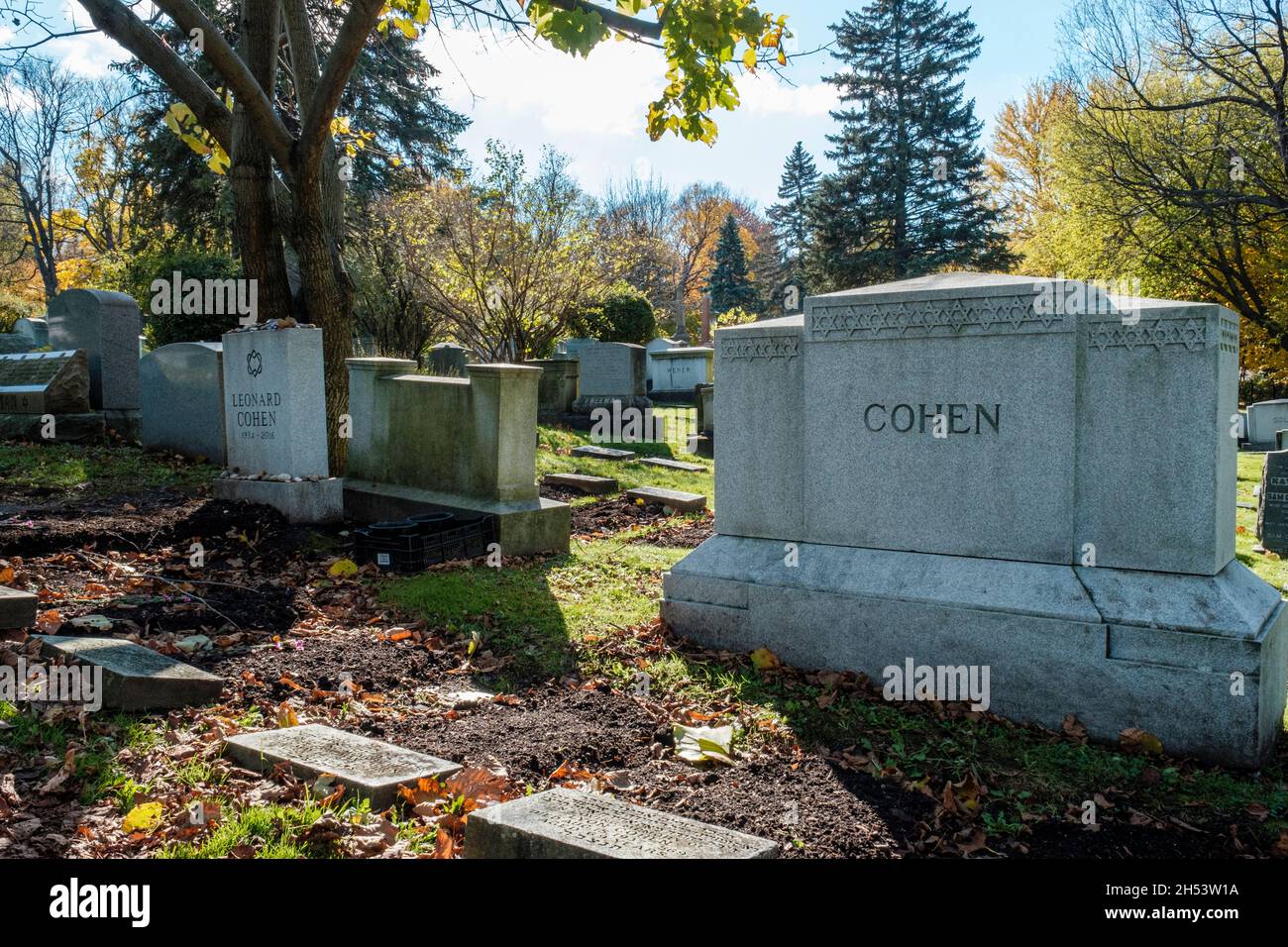Canadian singersongwriter Leonard Cohen tombstone, Congregation Shaar