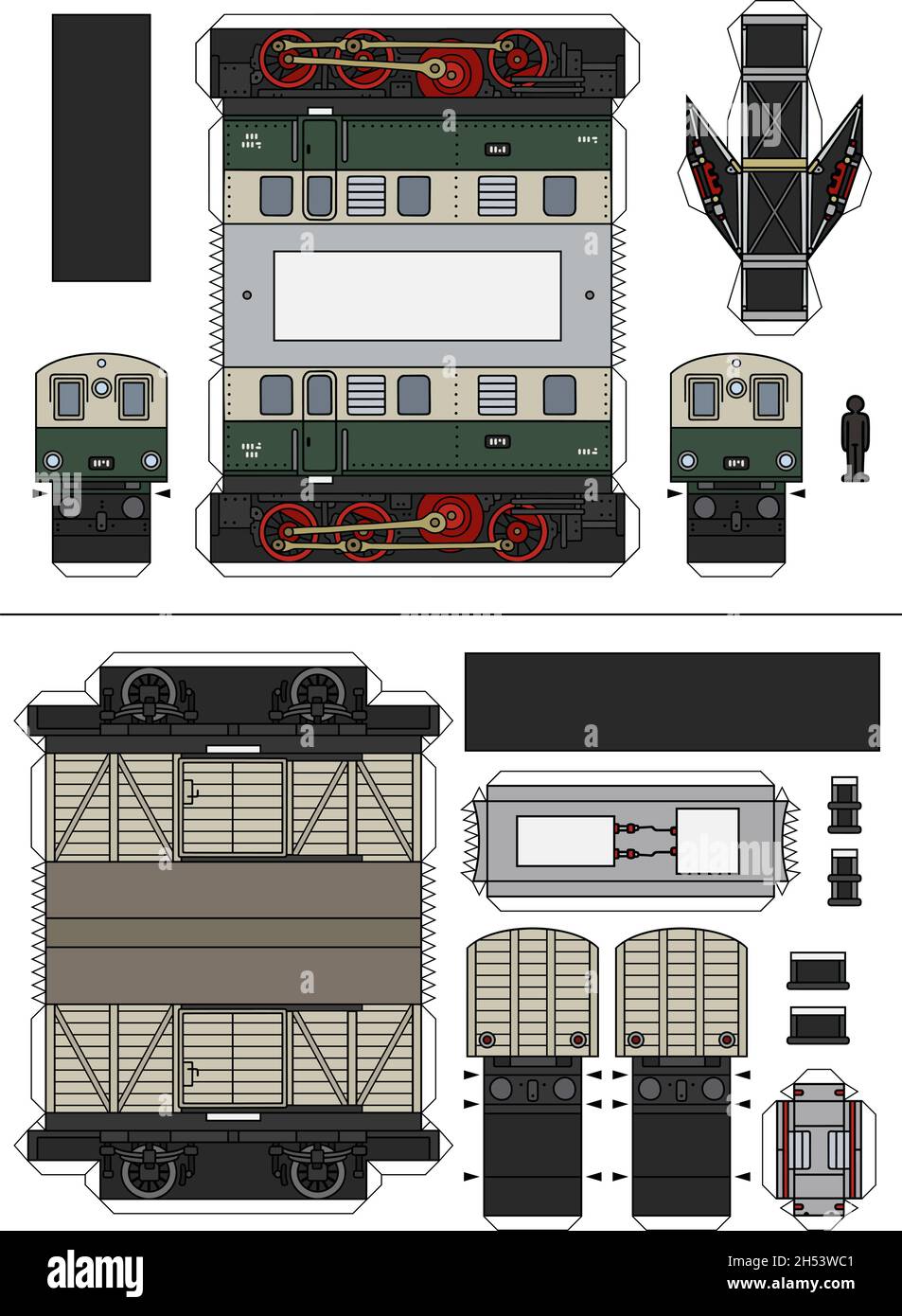 Papercraft Train Templates
