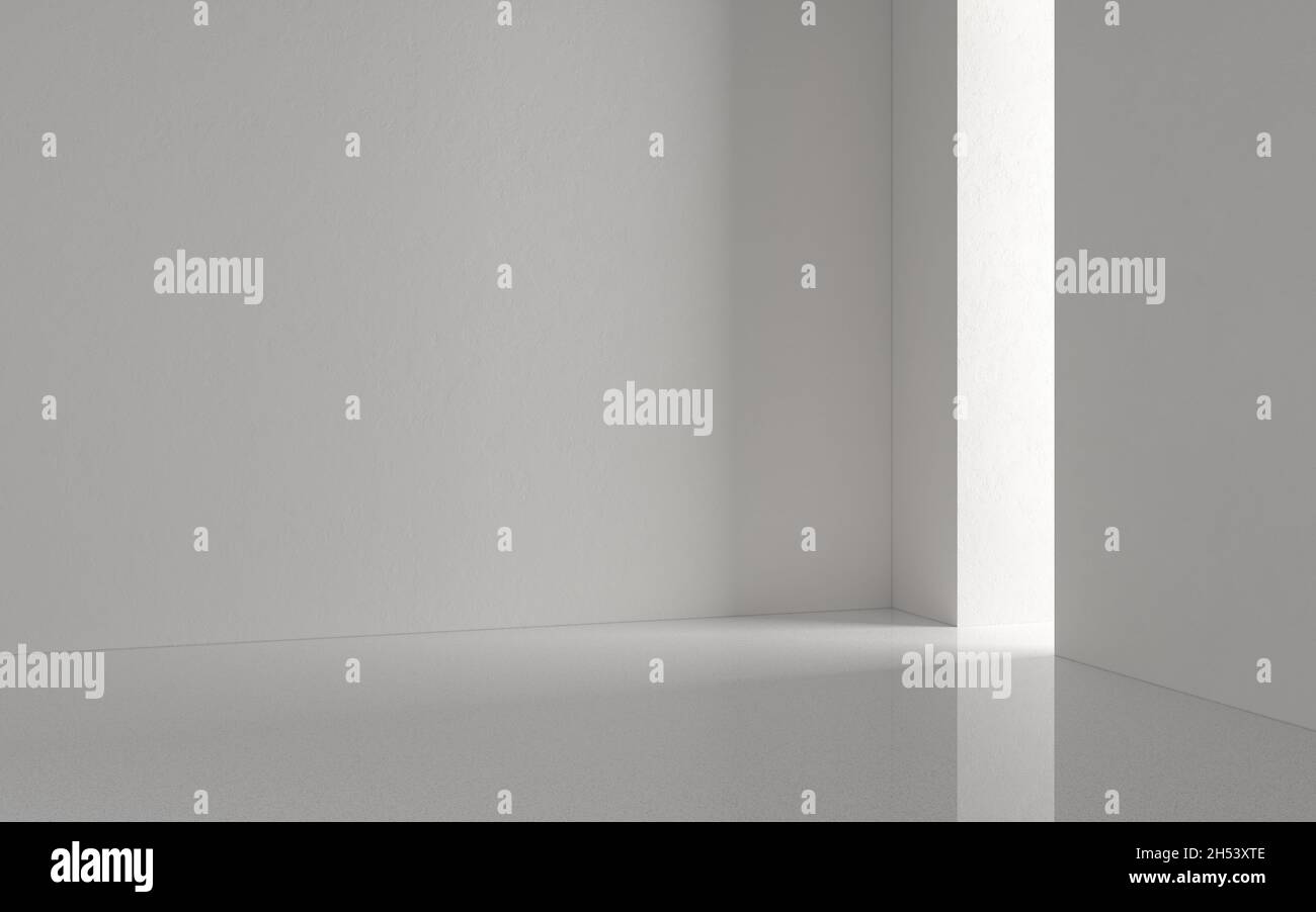 White empty room, 3d rendering. Computer digital drawing Stock Photo