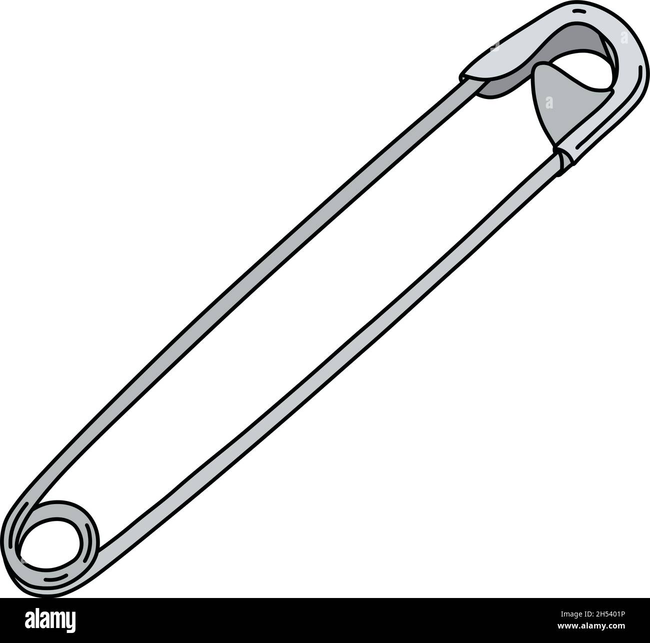 The vectorized hand drawing of a classic steel safety pin Stock Vector  Image & Art - Alamy