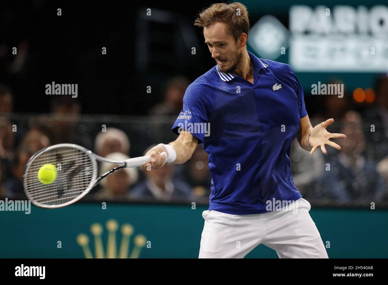 Paris France 06th Nov 2021 Daniil Medvedev Rus In Action During The Rolex Paris Masters 2021 Match Between Alexander Zverev Ger Vs Daniil Medvedev Rus Atp Tennis Masters 1000 At The Accorhotels