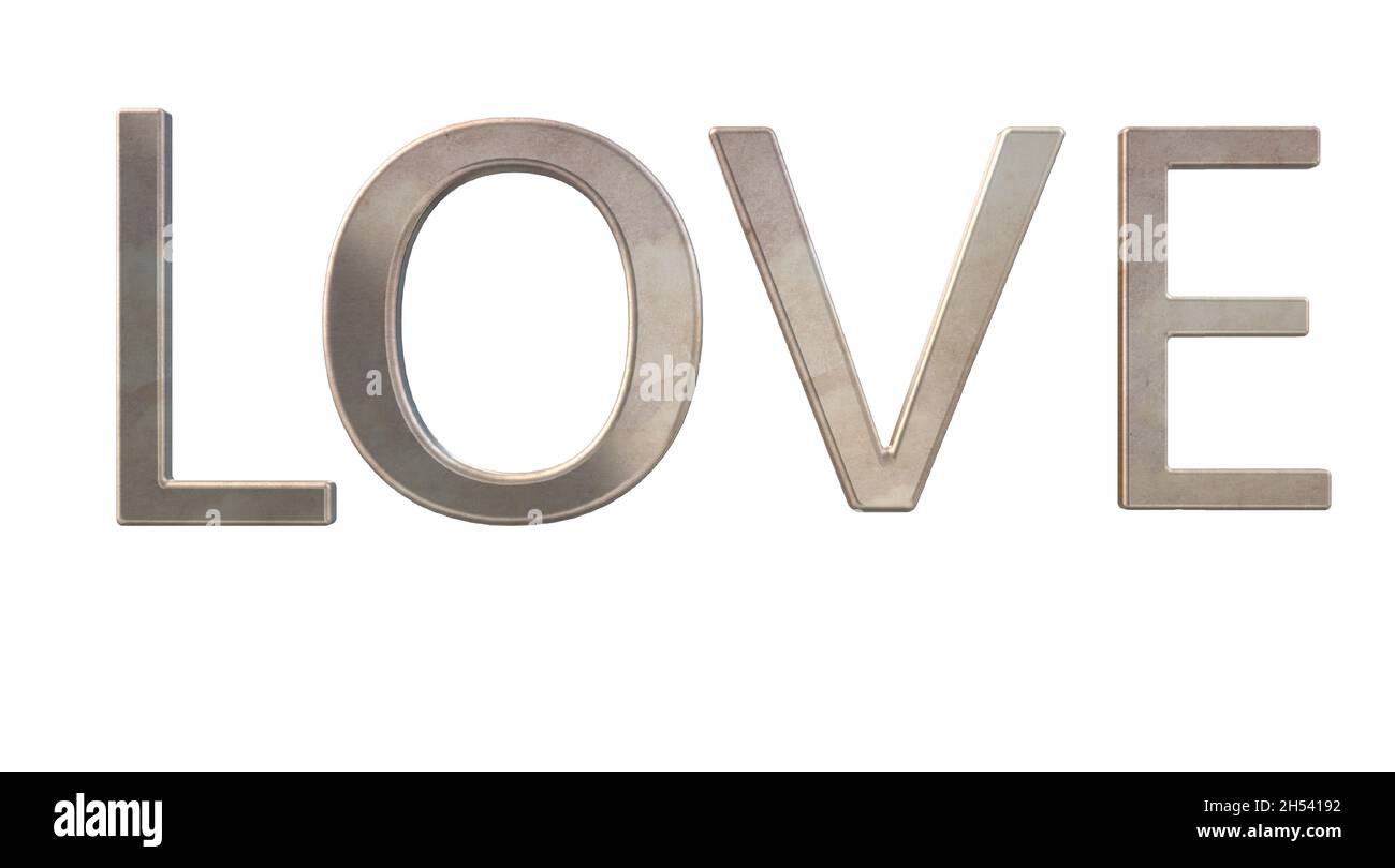 Love Word Letters in Silver Color Stock Vector