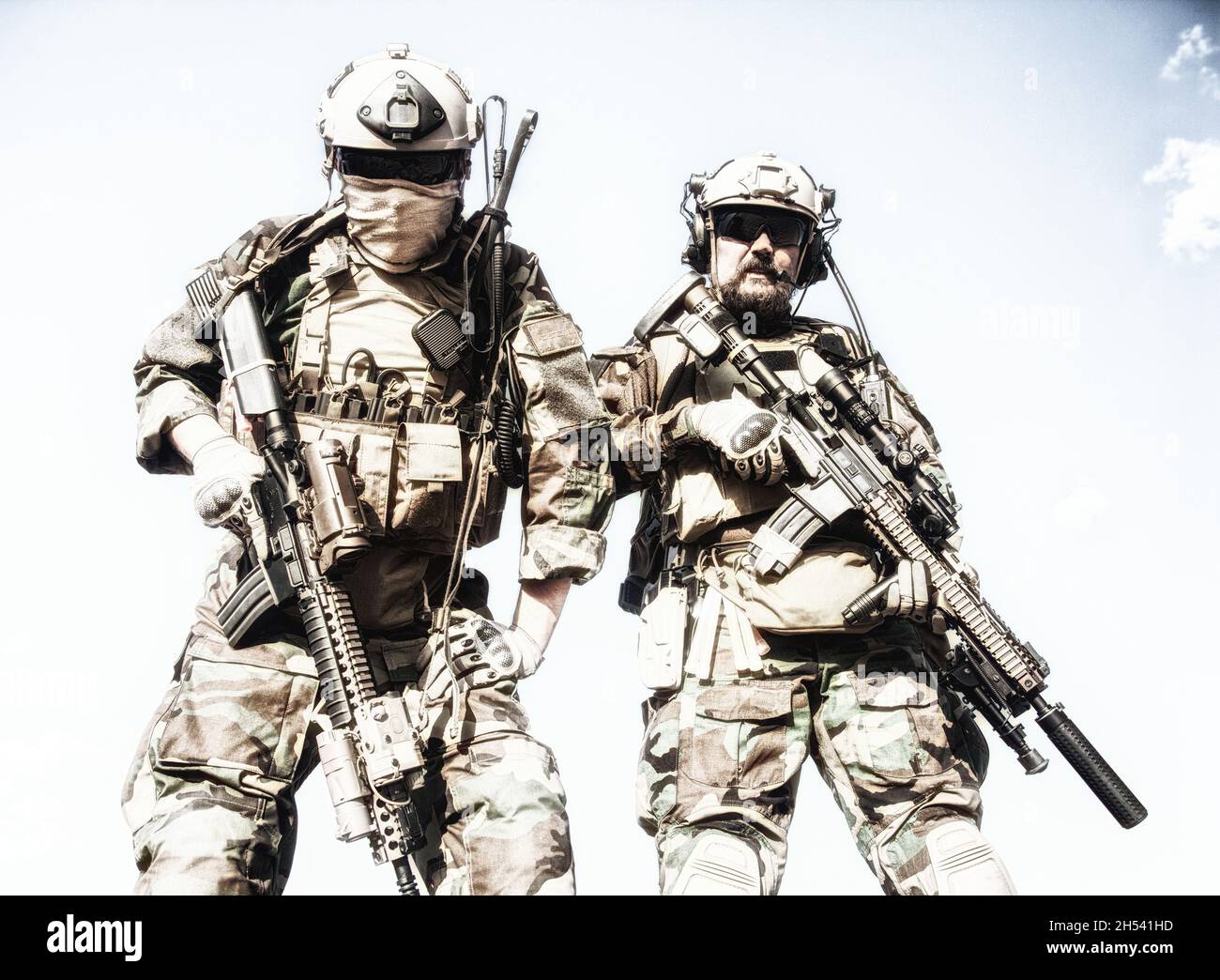 military company mercenary in helmets 