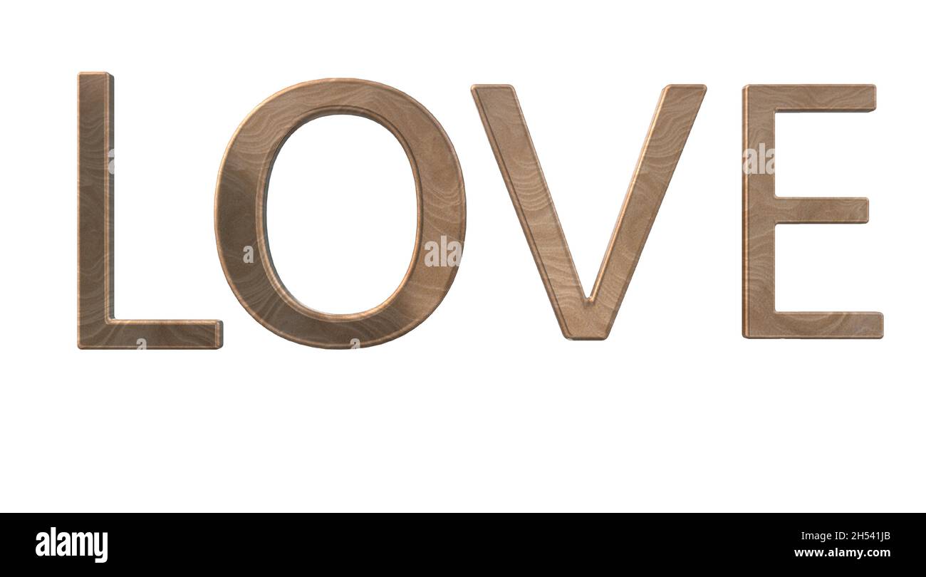 Love Word Letters in Bronze Color Stock Vector