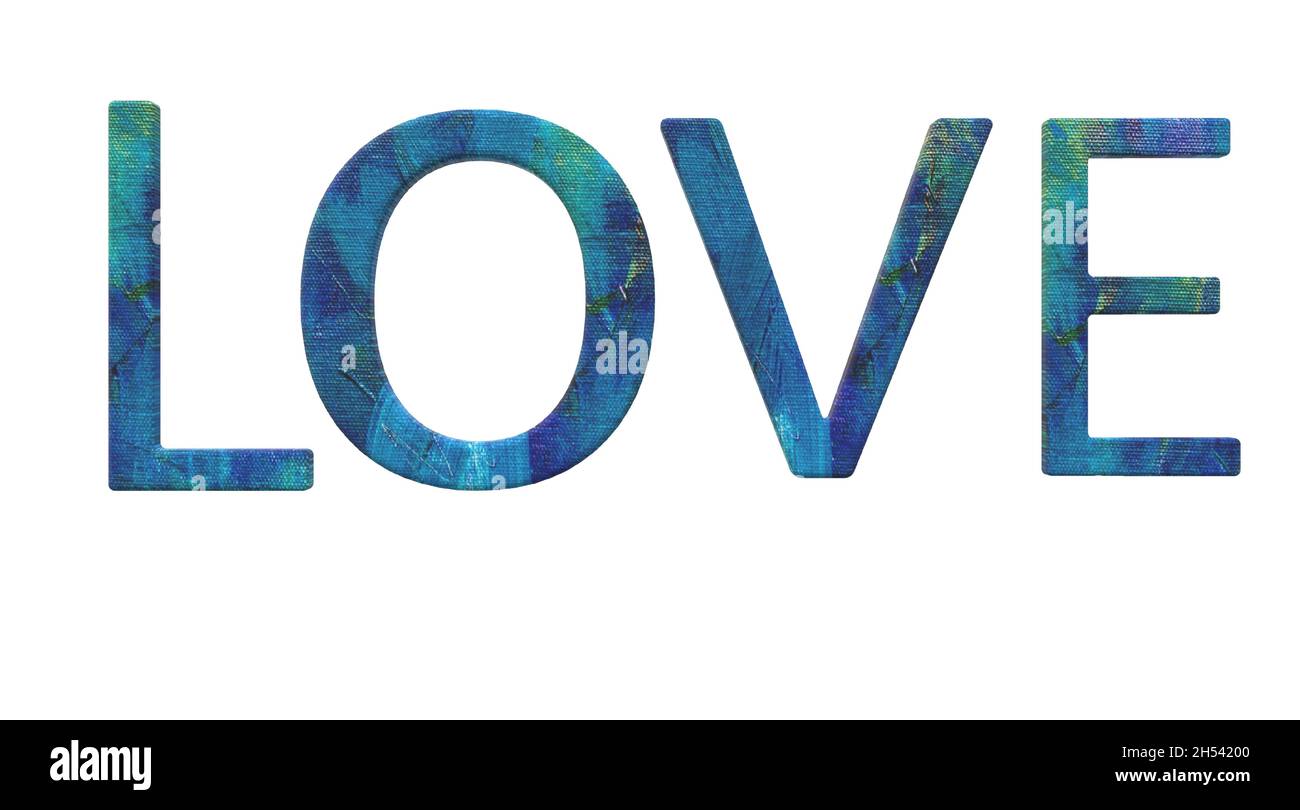 Love Word Letters in Shade Of Blue Paint Colors Stock Vector Image ...