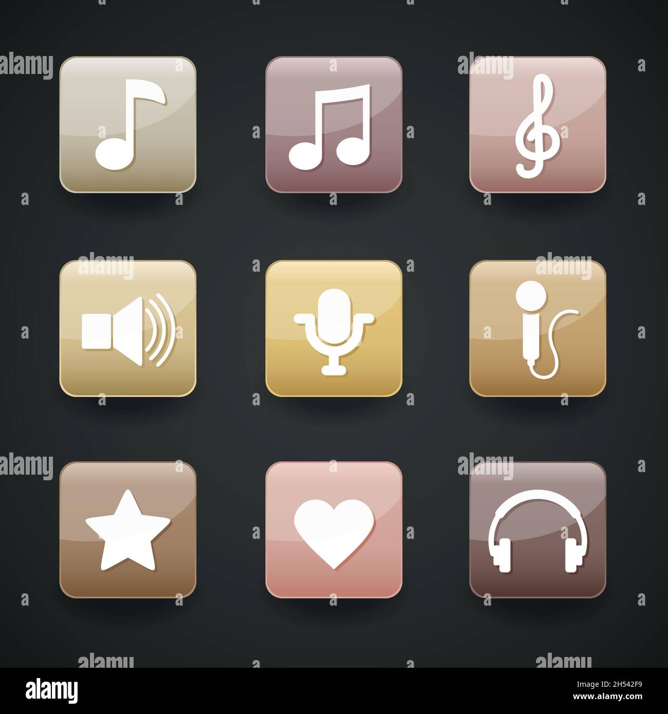 Music icons for app vector eps 10 Stock Vector