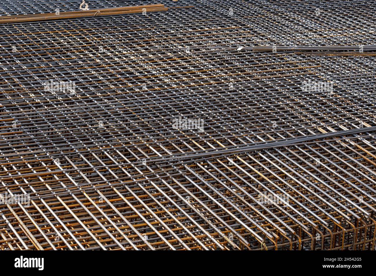 Reinforcing steel in construction site Stock Photo Alamy