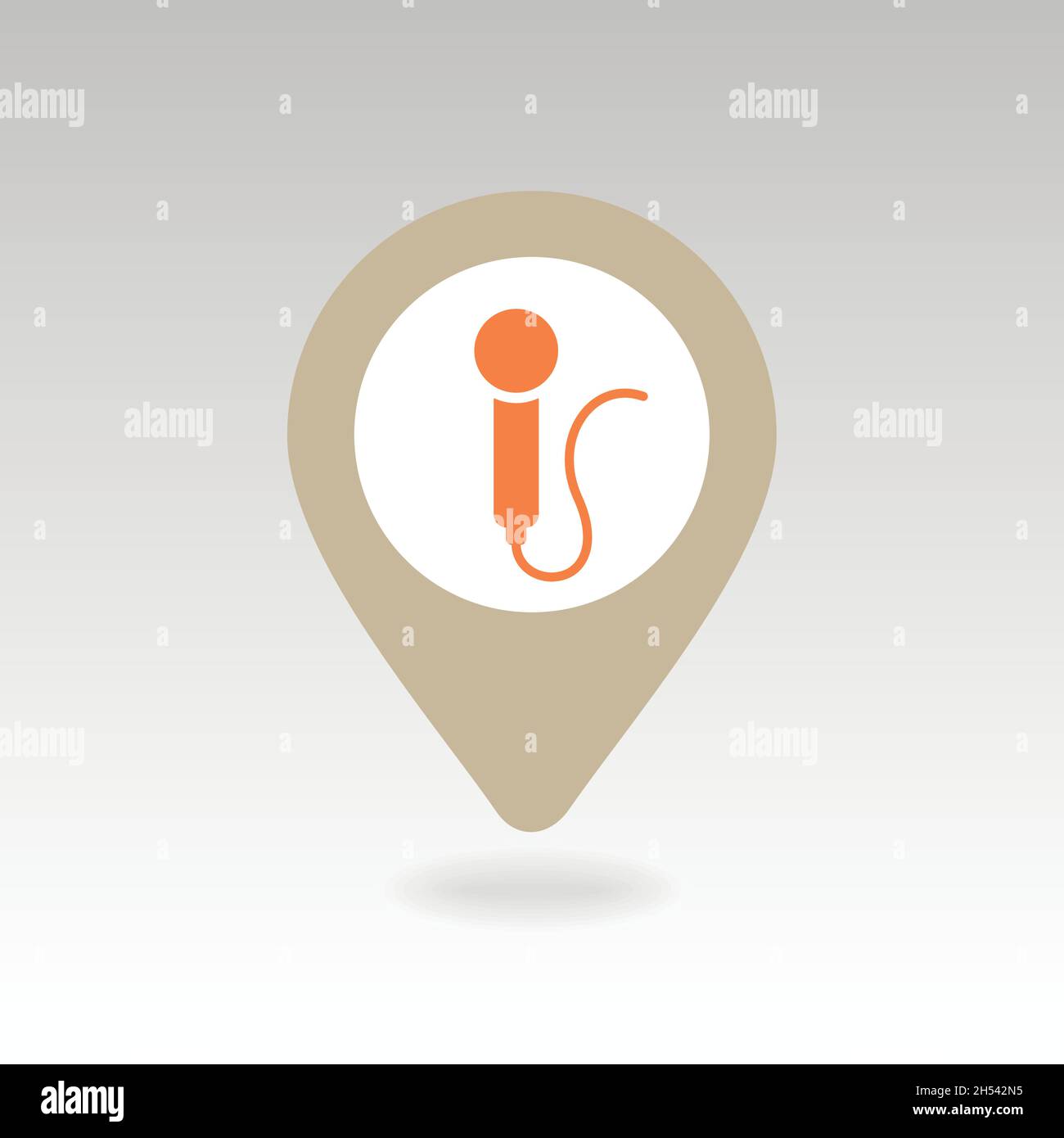 Microphone pin map icon. Map pointer. Map markers. Vector illustration EPS10 Stock Vector