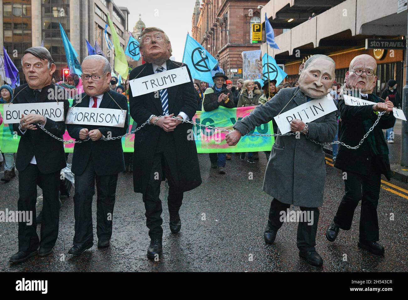 Glasgow Scotland, UK November 06 2021. The Global Day of Action takes place throughout the city with activists calling on governments to limit climate change to 1.5 degrees C. credit sst/alamy live news Stock Photo