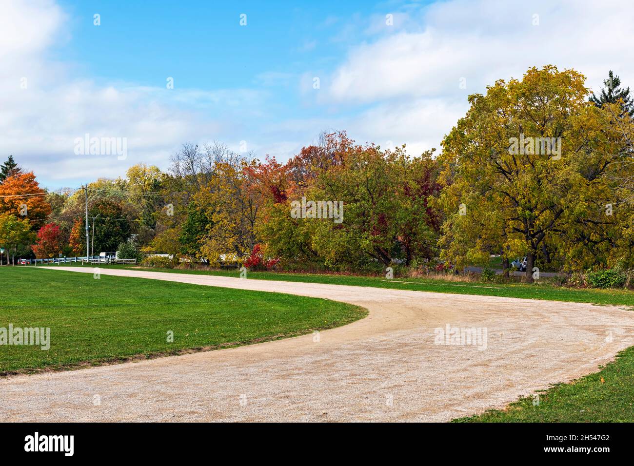 View at the park in fall colors Stratford, Ontario, Canada. Stock Photo