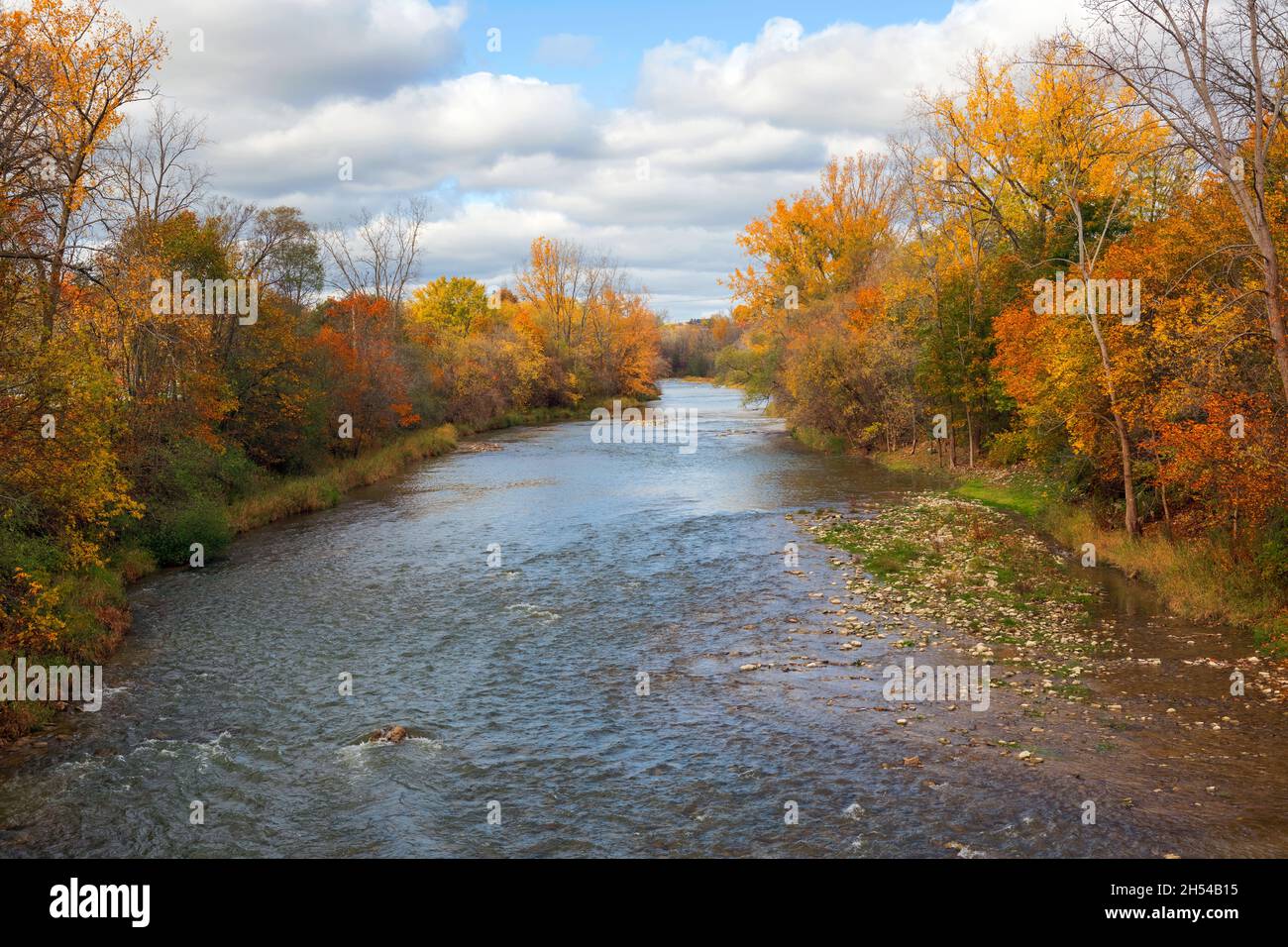 Landscape At The Grand River In Paris Ontario Canada Stock Photo Alamy