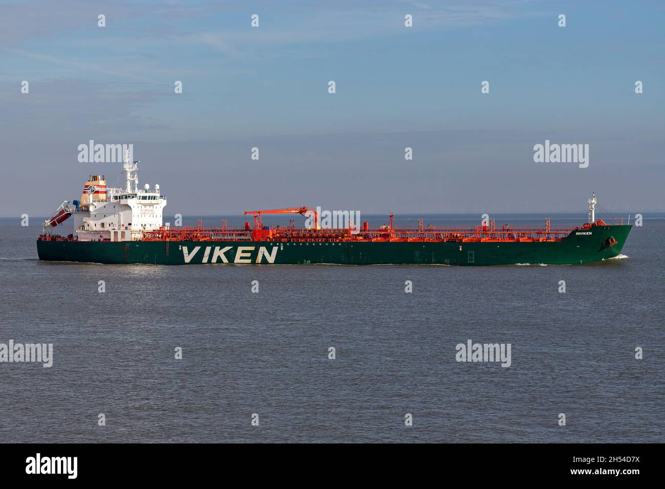product tanker INVIKEN on the river Elbe Stock Photo