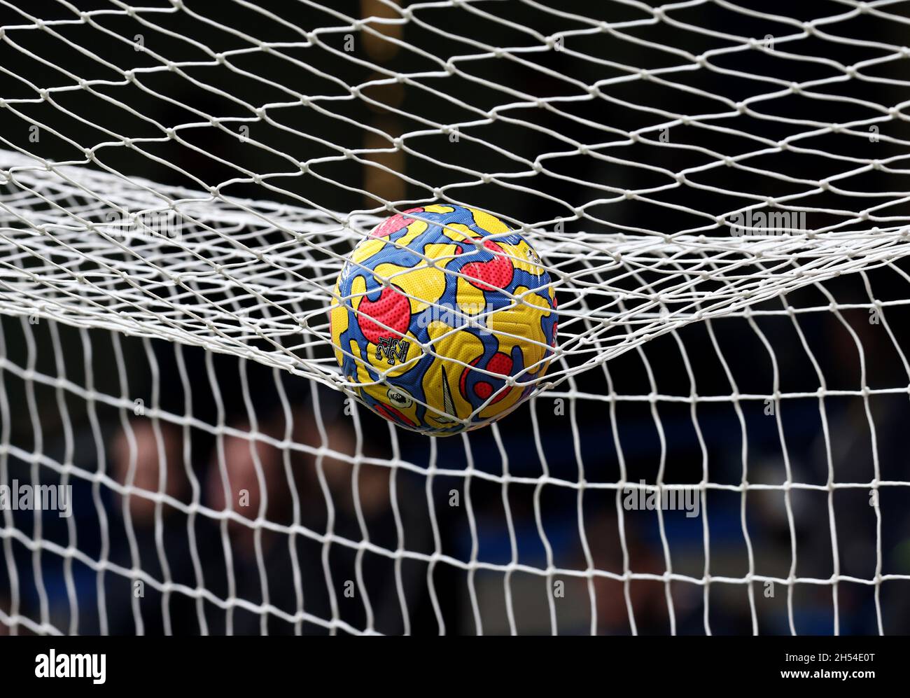 London, UK. 6th Nov, 2021. A Nike Flight football sits on a goal net before the Premier League match at Stamford Bridge, London. Picture credit should read: Darren Staples/Sportimage Credit: Sportimage/Alamy Live News Stock Photo