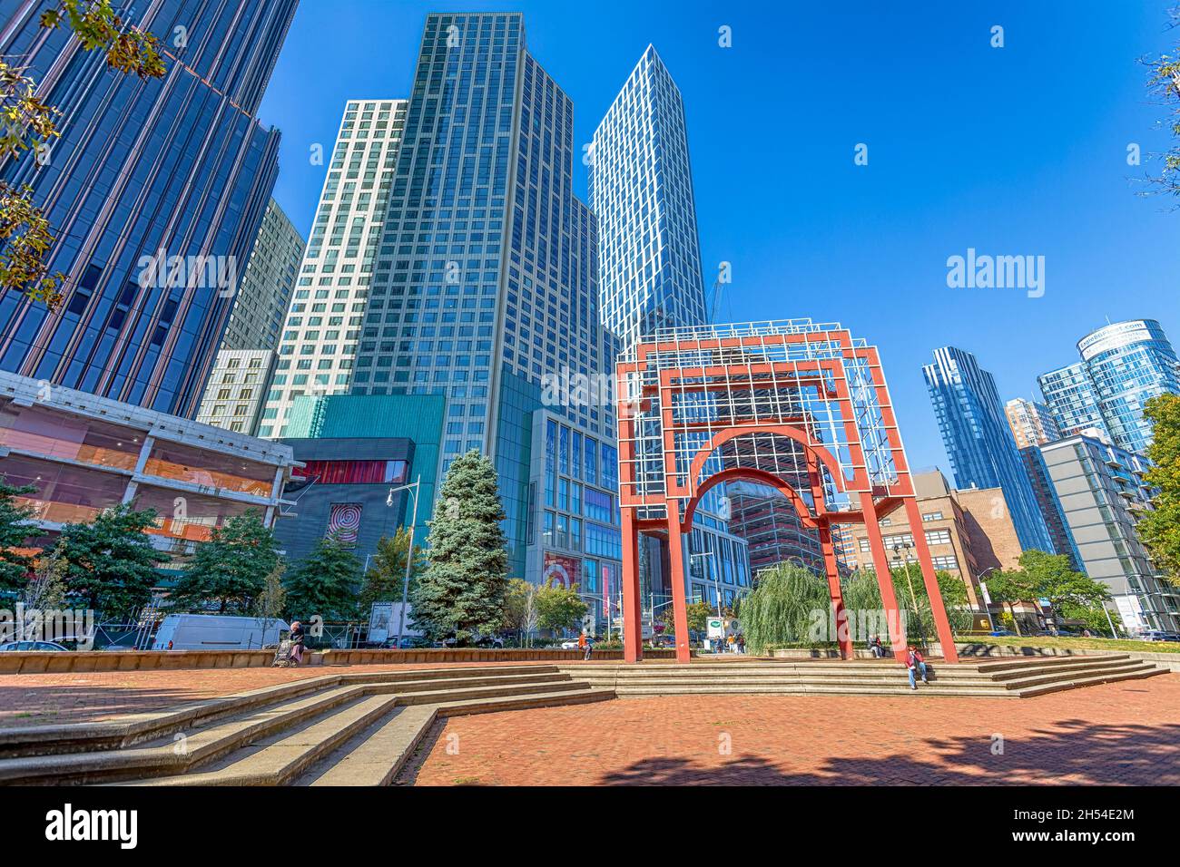 City Point is a three-tower development in Downtown Brooklyn. City Tower (left) is mixed use; Brooklyn Point (right) is condo apartments. Stock Photo