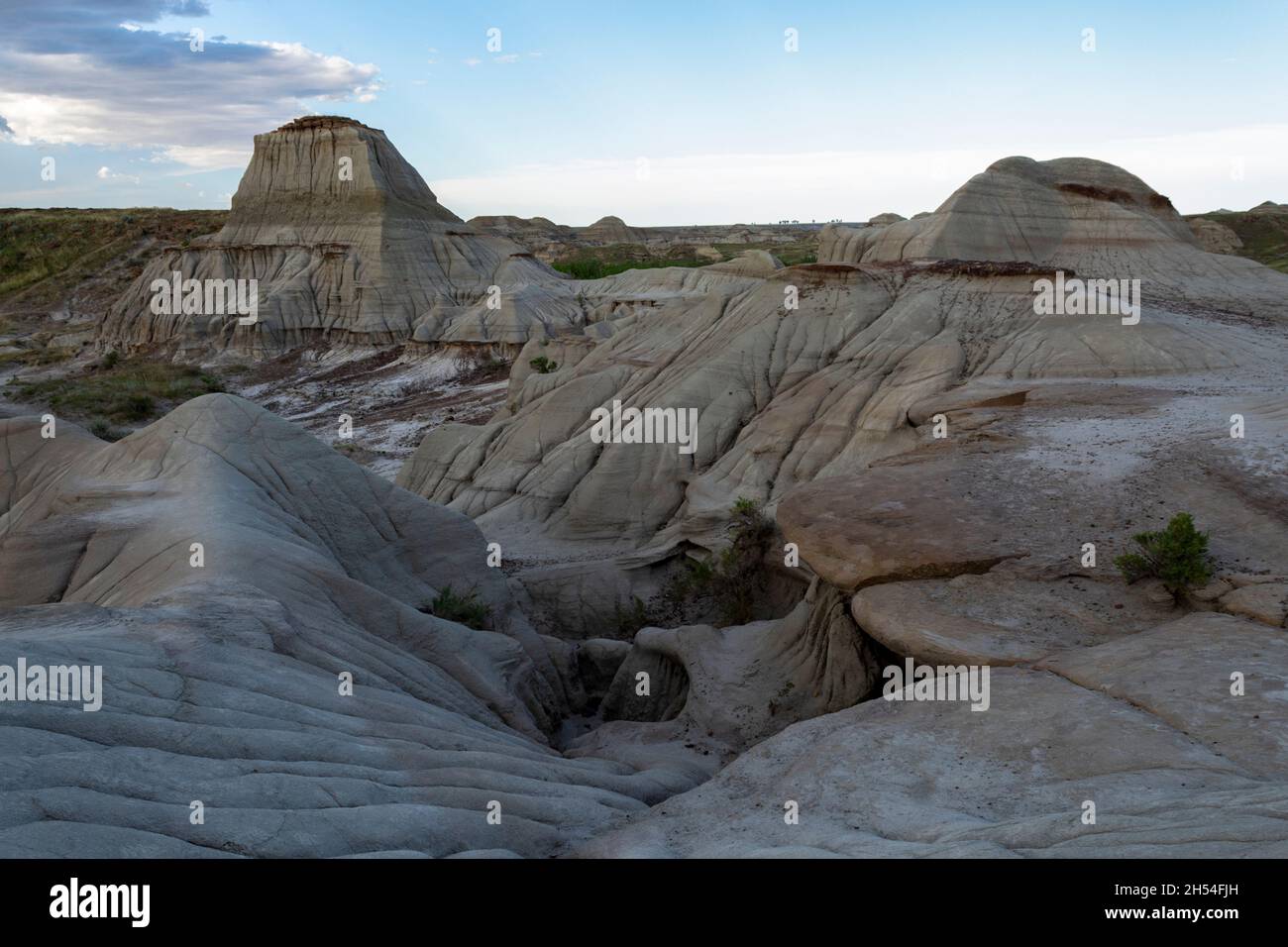 Walking among the coulee of Dinosaur Provincial Park in Southern Alberta Stock Photo