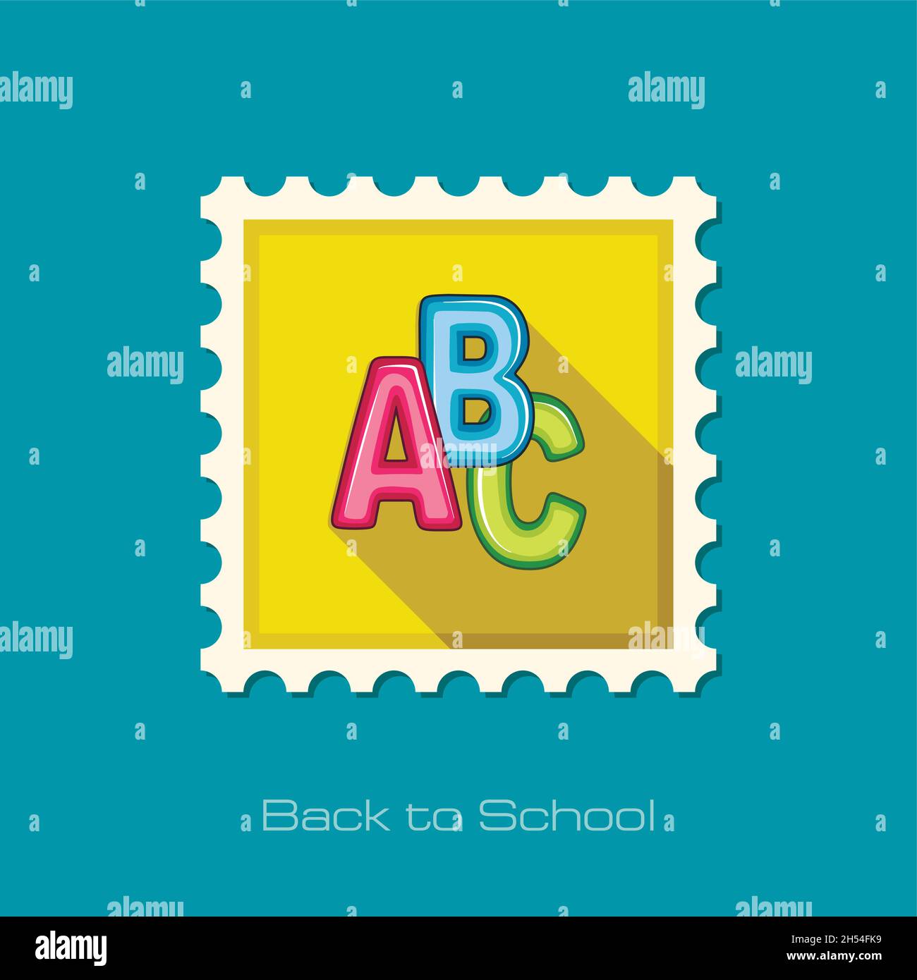 ABC blocks flat stamp, vector illustration eps 10 Stock Vector