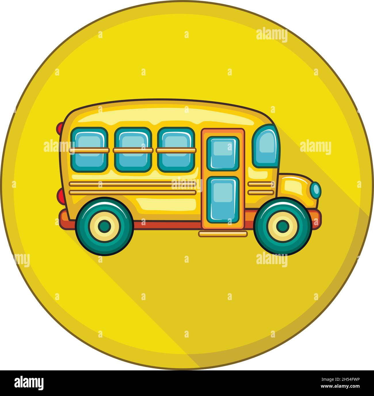 School Bus flat icon, vector illustration eps 10 Stock Vector