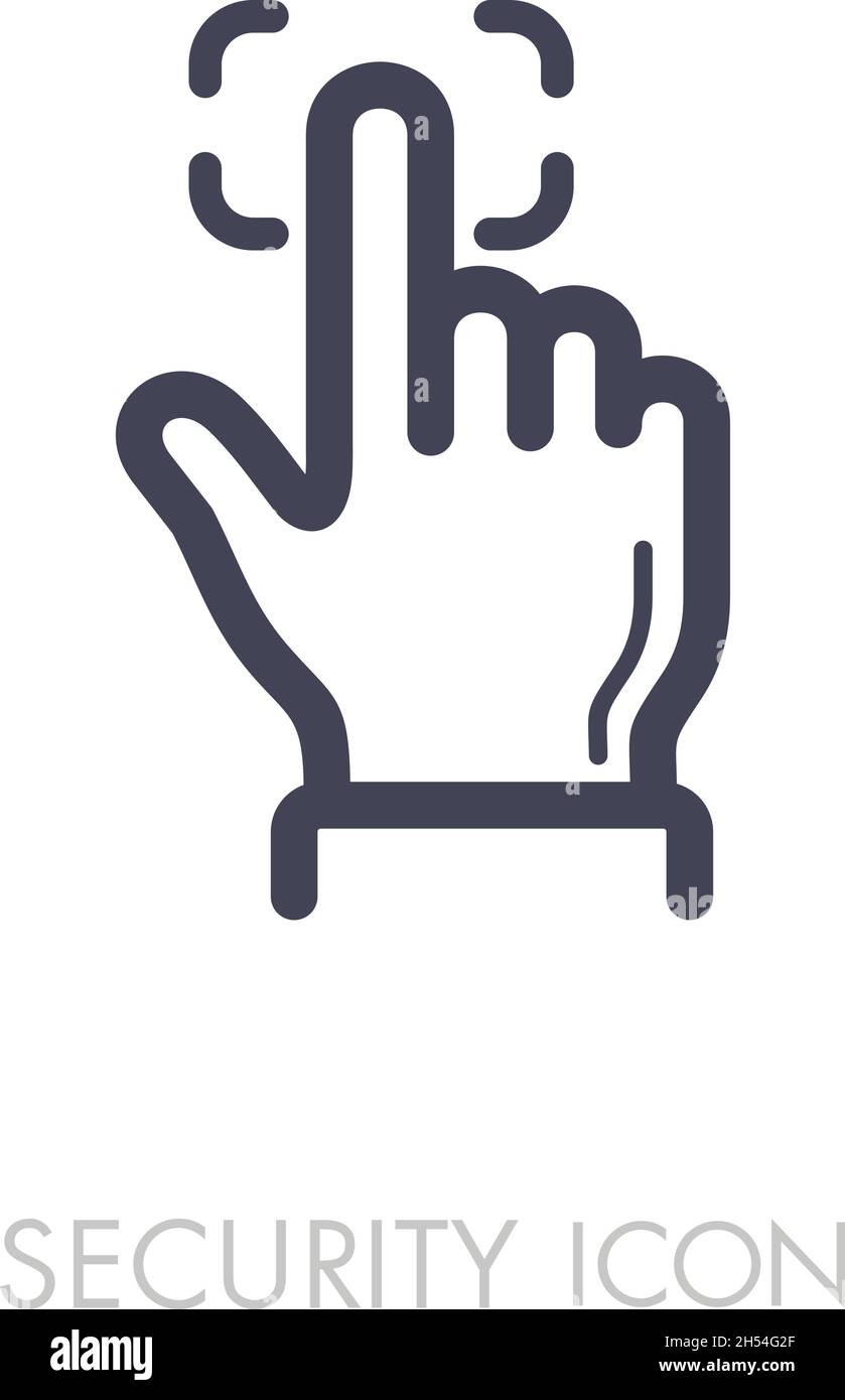 Fingerprint scanning line icon. Biometrics concept. Security sign ...