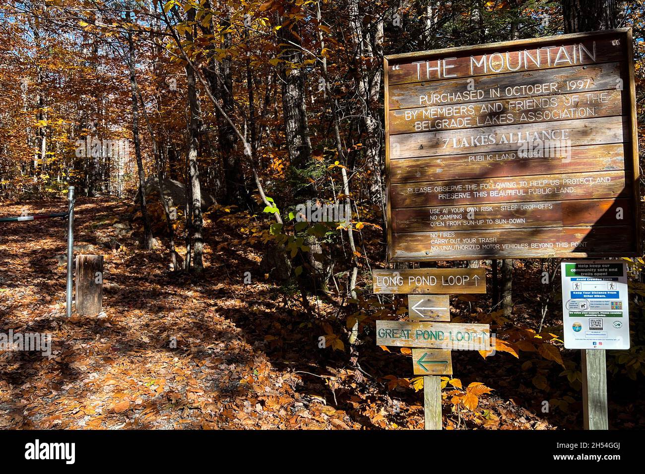 Where Is Rome Me Fall foliage surrounds the trails on The Mountain in Rome, Maine on Nov ...