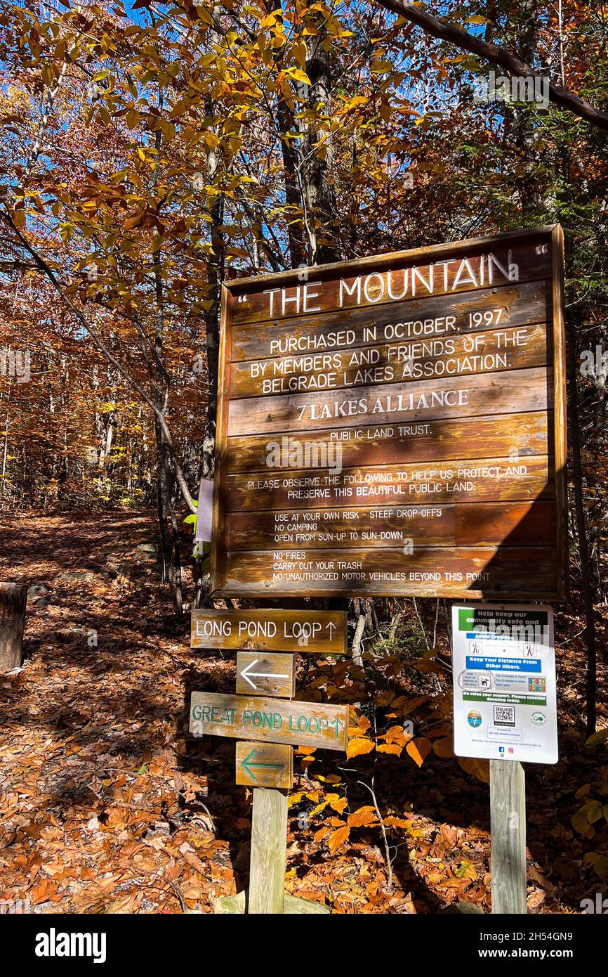 Where Is Rome Me Fall foliage surrounds the trails on The Mountain in Rome, Maine on Nov ...