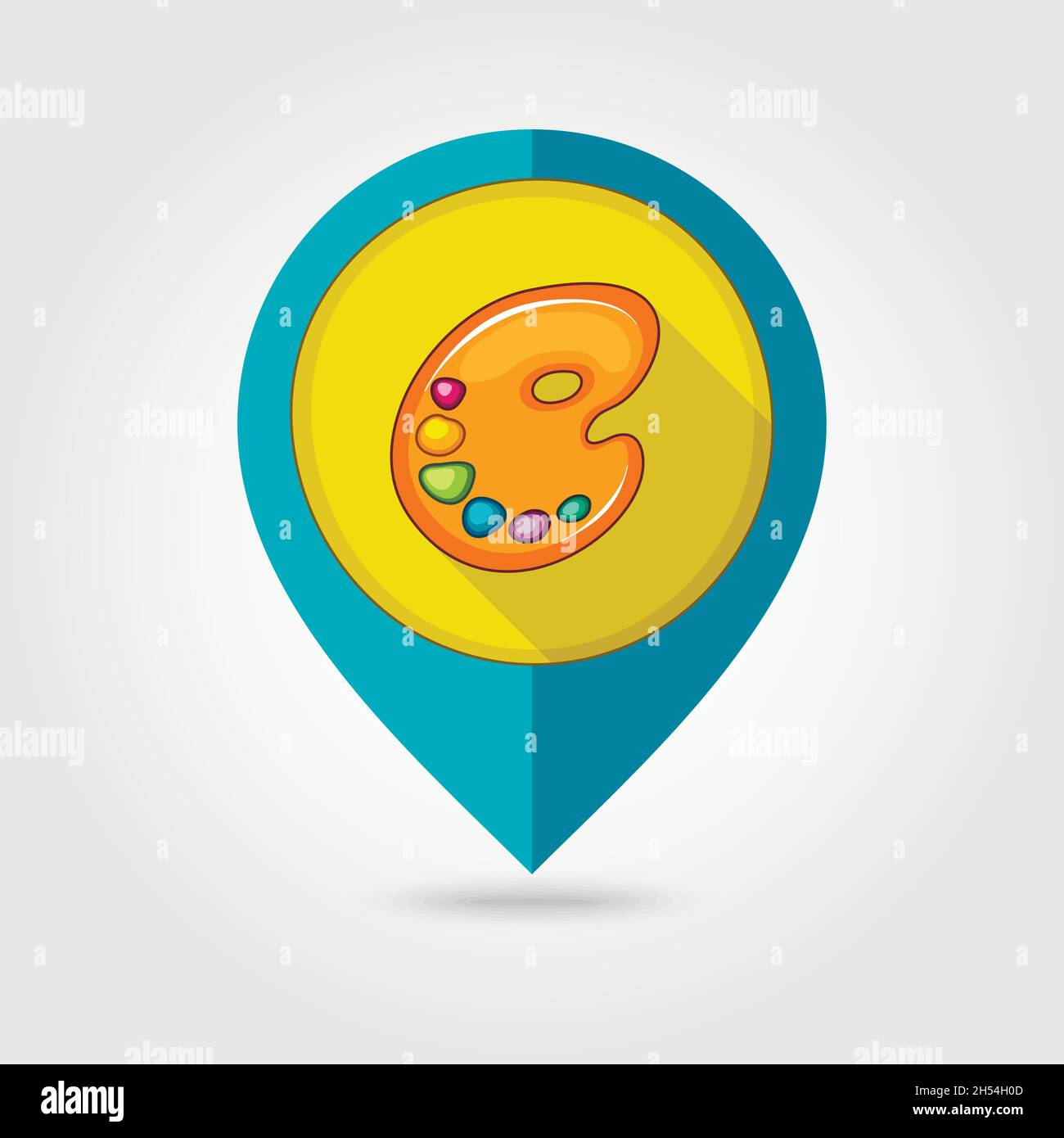 Art palette flat mapping pin icon, vector illustration eps 10 Stock ...