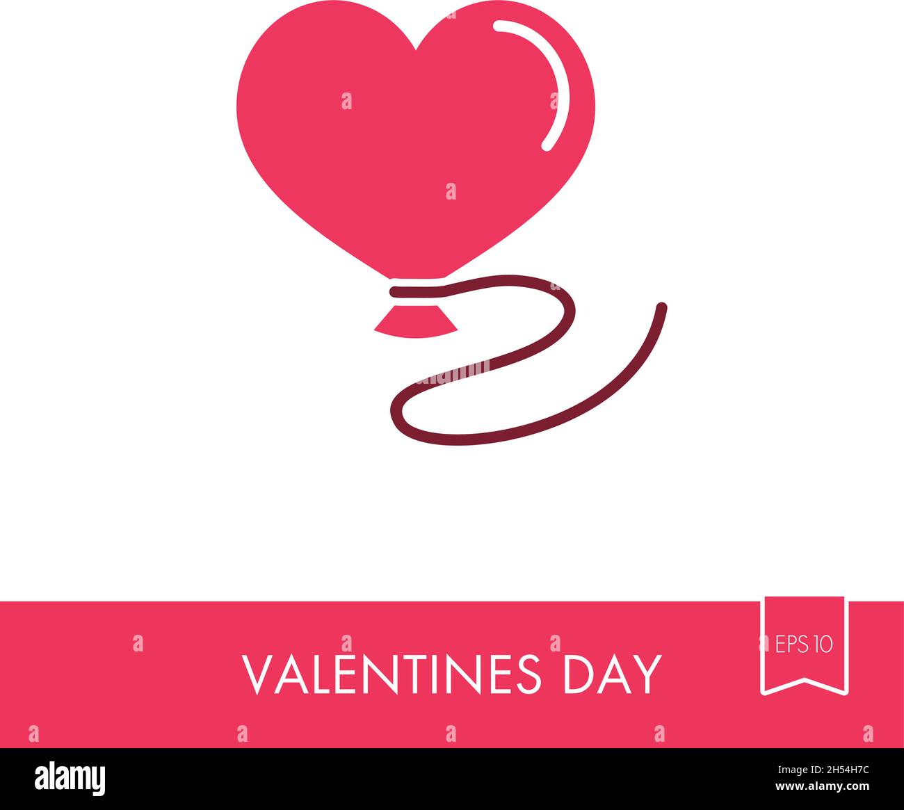 Balloon in the form of heart icon. Valentines day symbol. Vector ...